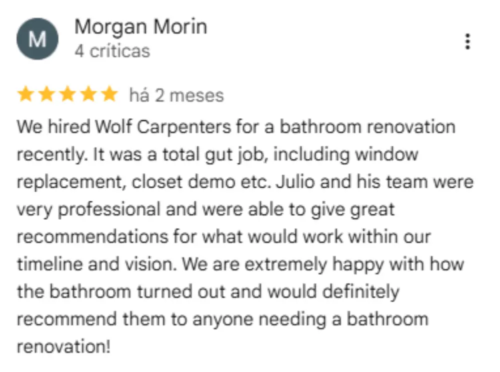Google review — Morgan Morin, 5 stars